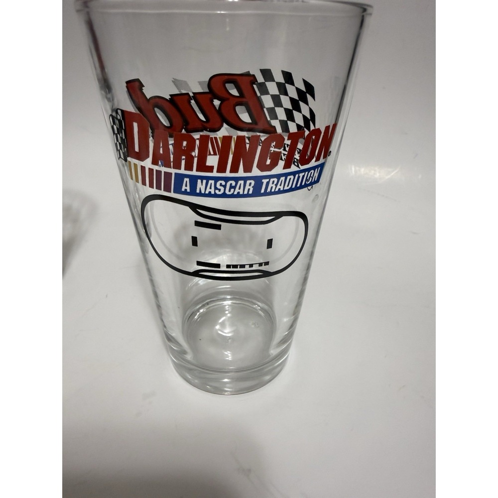 Bud Official Beer NASCAR Heavy Pint Libbey Glass‎ Darlington  Speedway